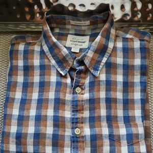 Men's linen casual botton down